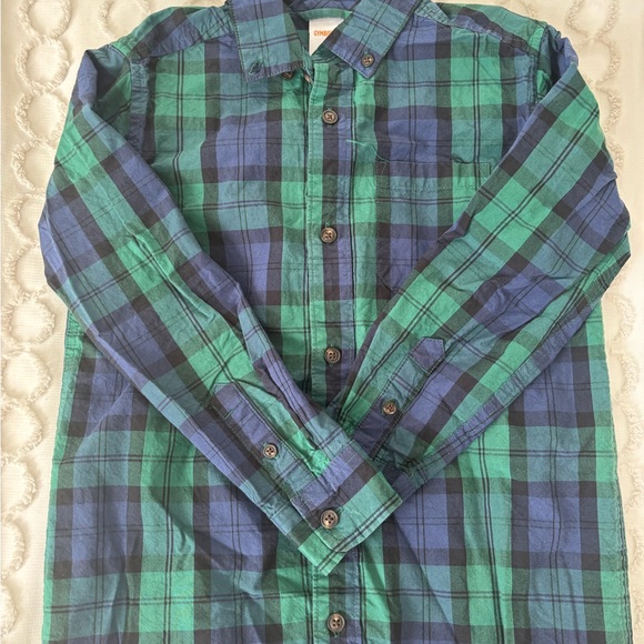 Gymboree Other - Gymboree Green and Blue Plaid Kids Button Down Shirt